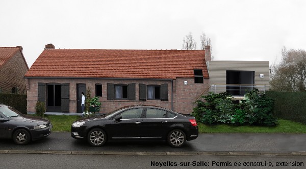 Noyelles sur Selle: dépot de permis de construire pour extension; studio pour PMR projet de conception.